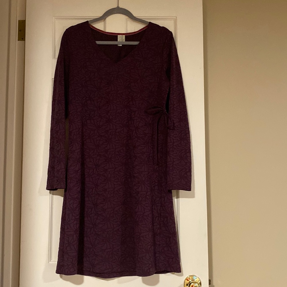 Sahalie faux wrap eggplant dress Large